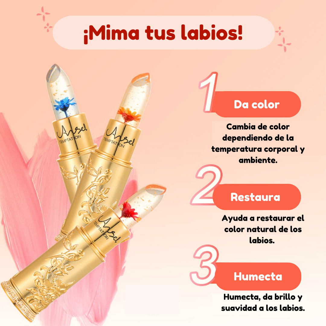 Brillo labial humectante que cambia de color